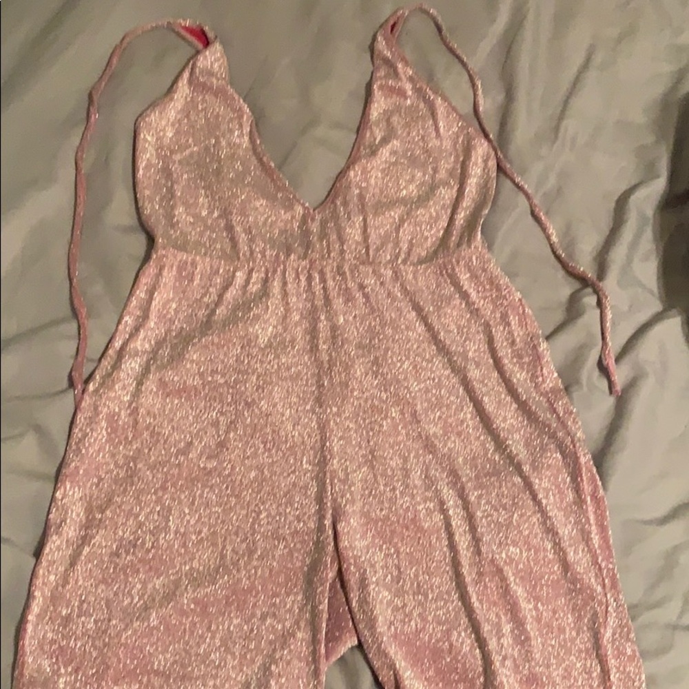 Pink sparkly Romper Medium